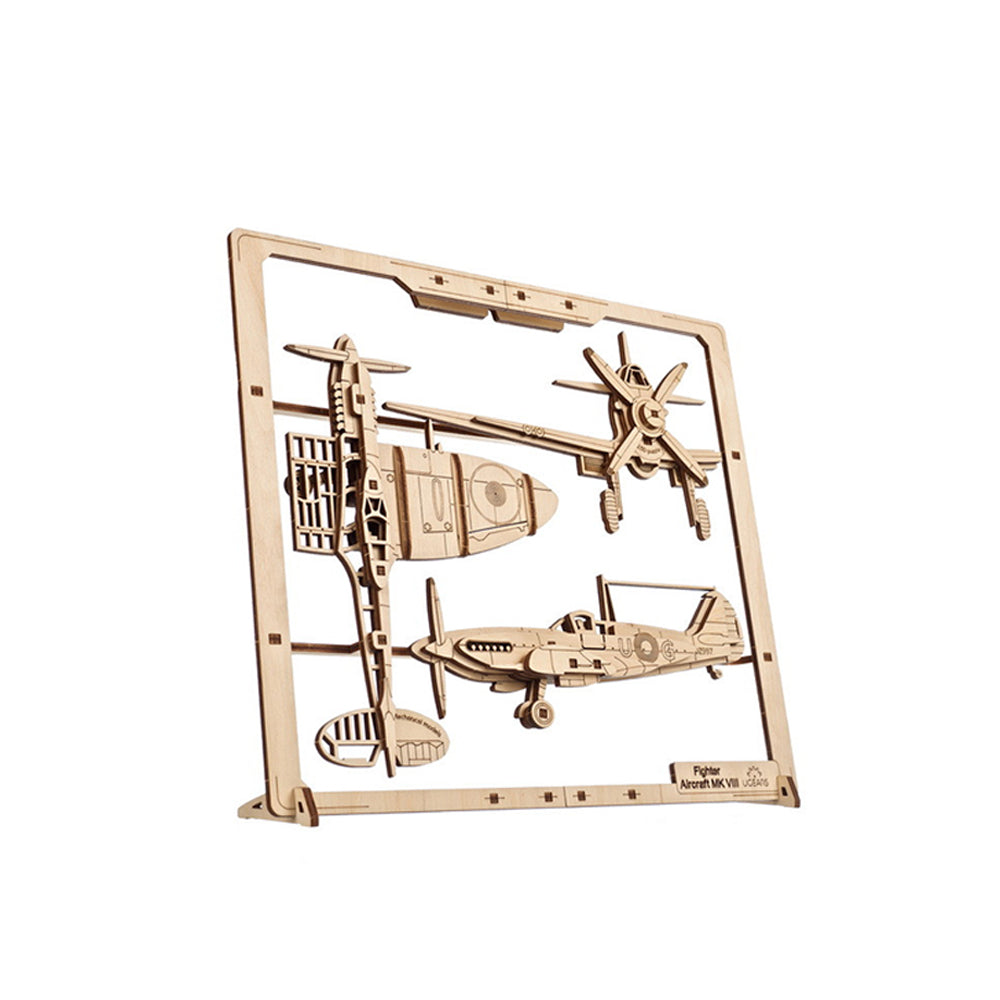Made In Ukraine Ugears Fighter Aircraft 2.5D Puzzle Mechanical Wooden DIY Model