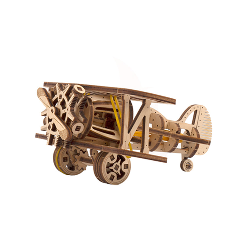 Ukraine Made Ugears Mini Biplane Wooden Mechanical 3D Model Assembly Kit