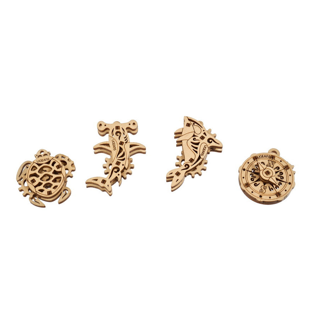 Ugears U-Fidget Atlantic Ocean Wooden Mechanical 3D Puzzle Model DIY Kit