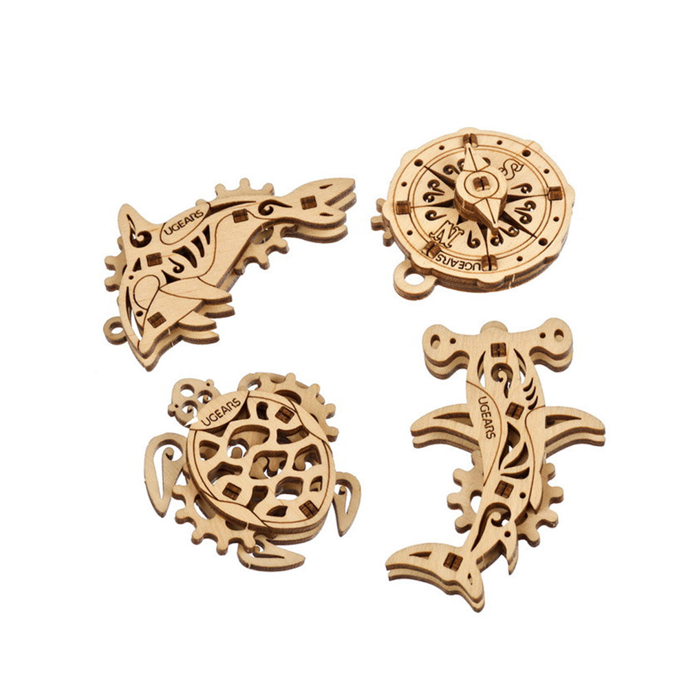 Ugears U-Fidget Atlantic Ocean Wooden Mechanical 3D Puzzle Model DIY Kit