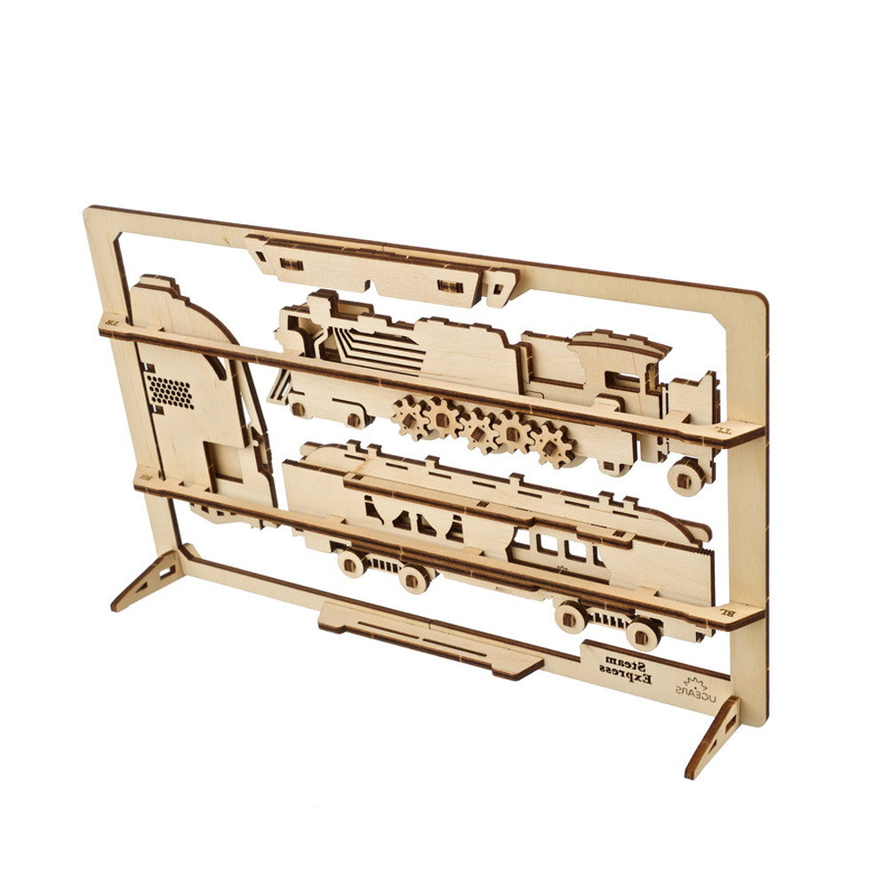 Ukraine Made Ugears Steam Express 2.5D Puzzle Wooden Mechanical 3D Model Kit