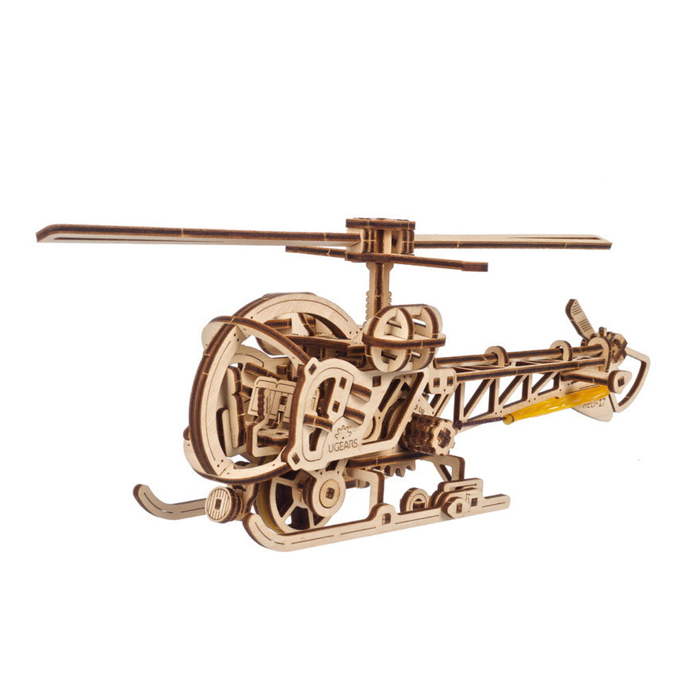 Ukraine Made Ugears Mini Helicopter Wooden Mechanical Puzzle Model Kit