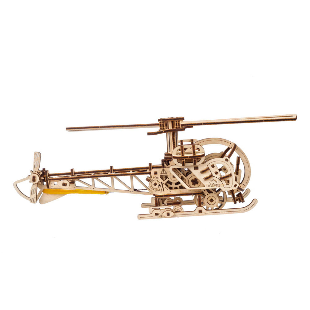 Ukraine Made Ugears Mini Helicopter Wooden Mechanical Puzzle Model Kit