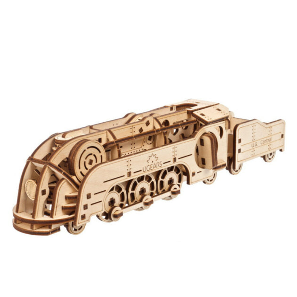 Ugears Mini Locomotive Train Wooden Mechanical Construction 3D Puzzle Model Kit