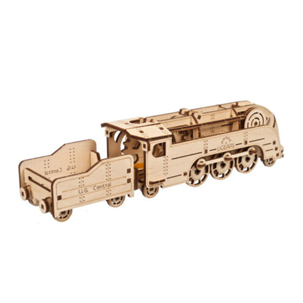 Ugears Mini Locomotive Train Wooden Mechanical Construction 3D Puzzle Model Kit