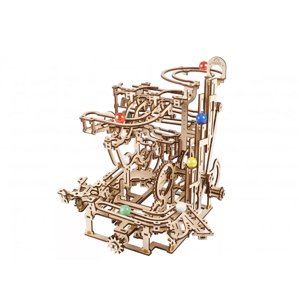 Ugears Marble Run Tiered Hoist Mechanical Wooden 3D Puzzle DIY Model Kit