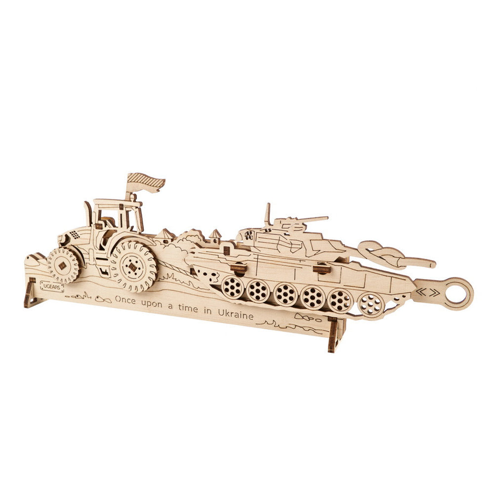 Ukraine Made Ugears Brave UA Tractor Mechanical Wooden 3D Puzzle DIY Model Kit