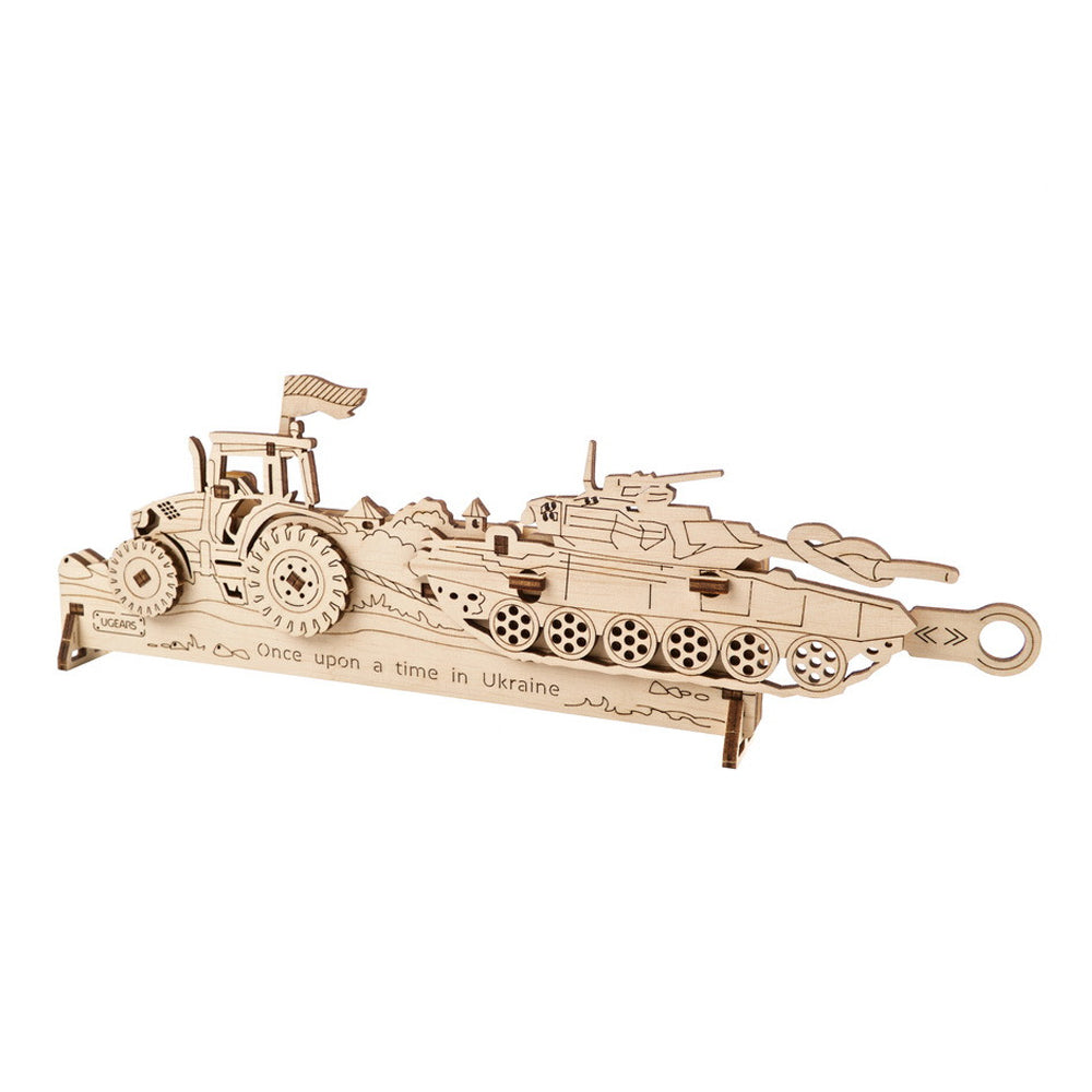 Ukraine Made Ugears Brave UA Tractor Mechanical Wooden 3D Puzzle DIY Model Kit