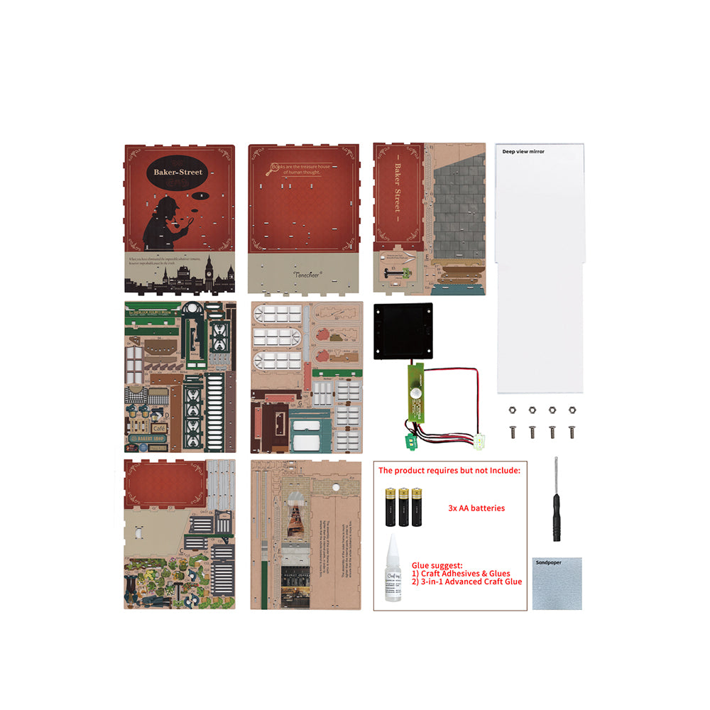 Tonecheer Baker Street 3D Book Nook DIY Construction Model Kit