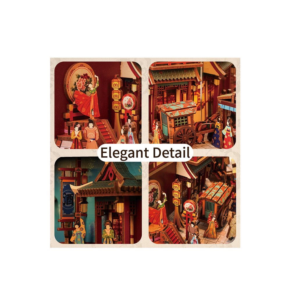 Tonecheer Banquet Of Tang Dynasty DIY Book Nook Wooden Puzzle Assembly Model