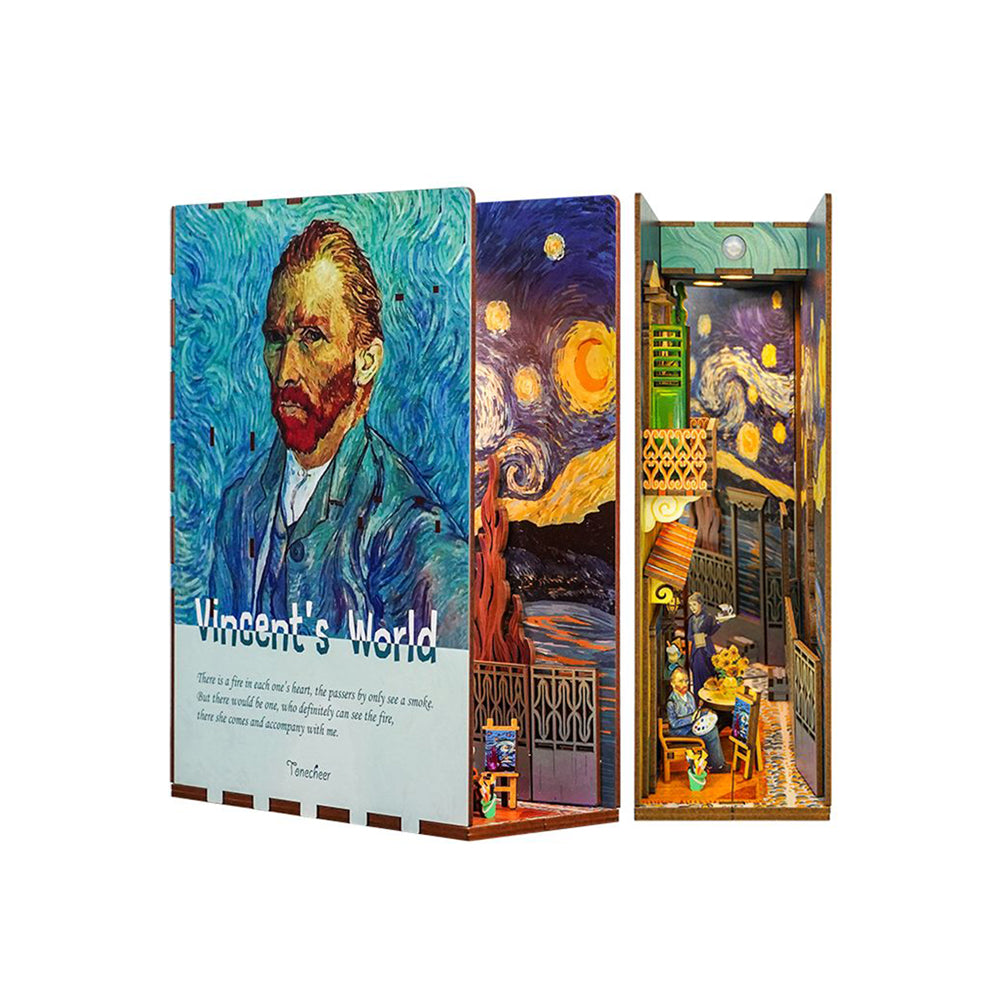 Tonecheer Vincent's World With LED DIY Book Nook 3D Wooden Puzzle Kit