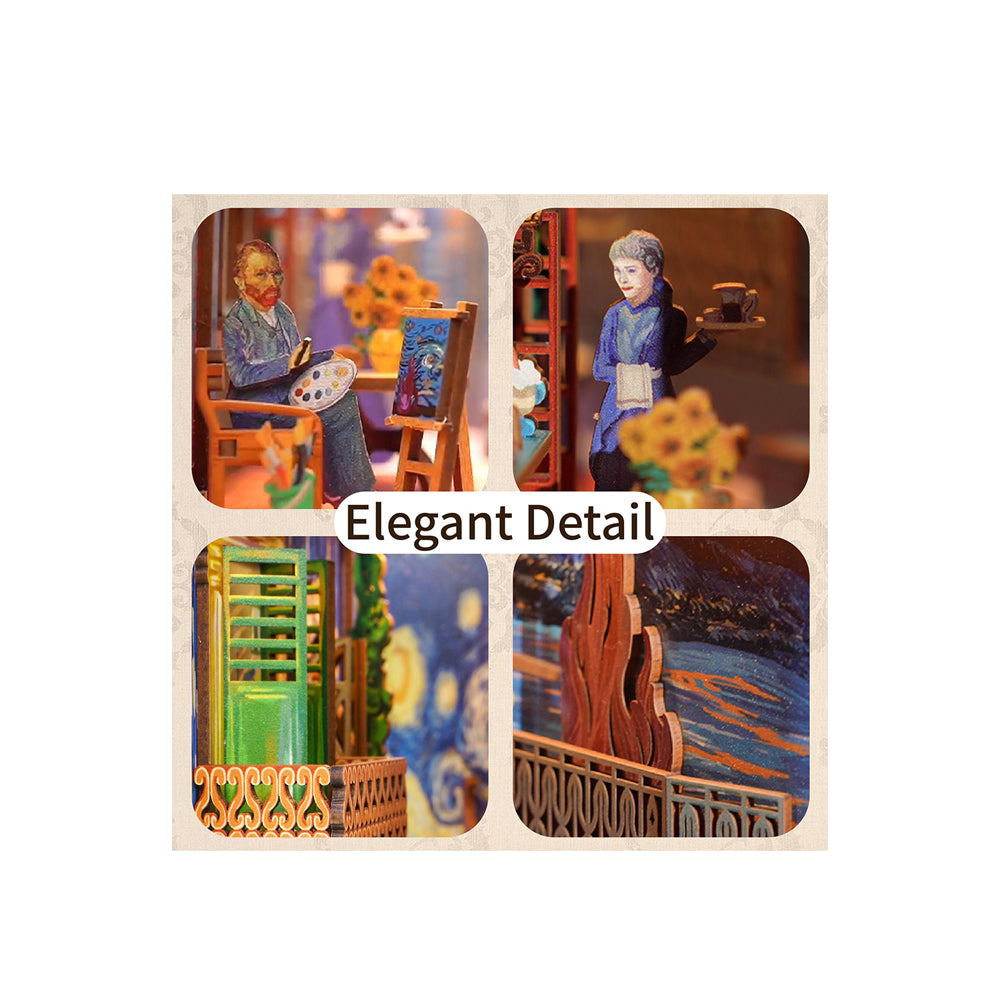 Tonecheer Vincent's World With LED DIY Book Nook 3D Wooden Puzzle Kit