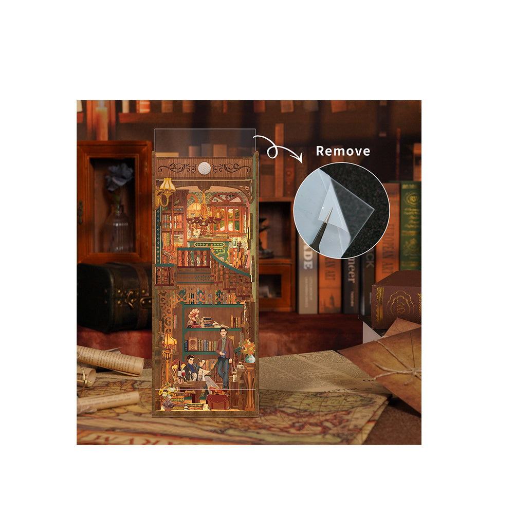 Tonecheer Violin Detective Agency Book Nook Wooden DIY Puzzle Miniature Kit