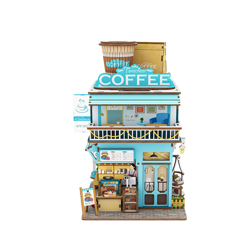 Tonecheer Cape Coffee Shop 3D Puzzle Storage Box DIY Model Kit