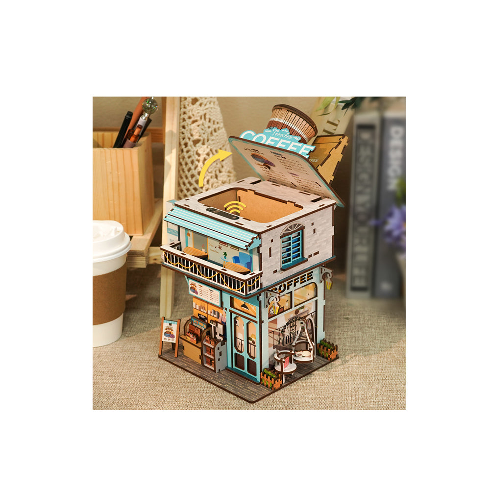 Tonecheer Cape Coffee Shop 3D Puzzle Storage Box DIY Model Kit