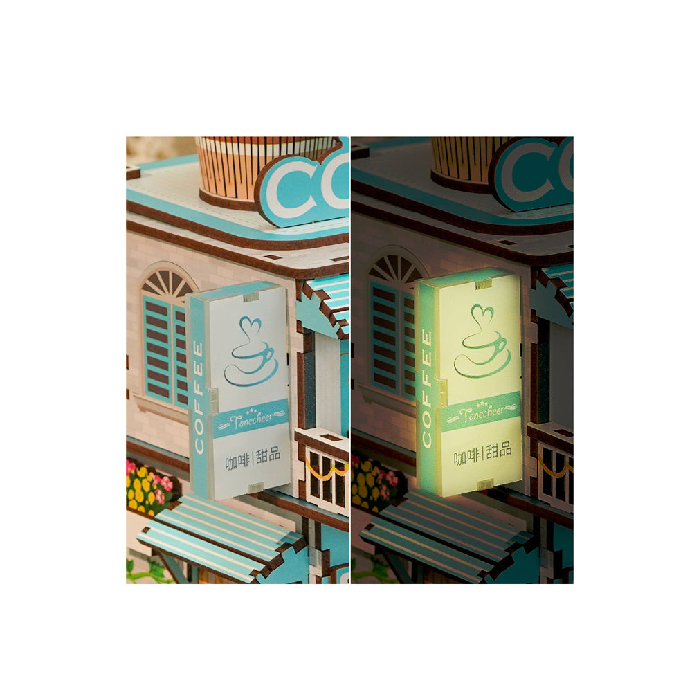Tonecheer Cape Coffee Shop 3D Puzzle Storage Box DIY Model Kit