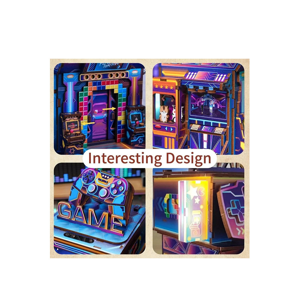 Tonecheer Cyber Game City Storage Box 3D Wooden Puzzles Model Kit