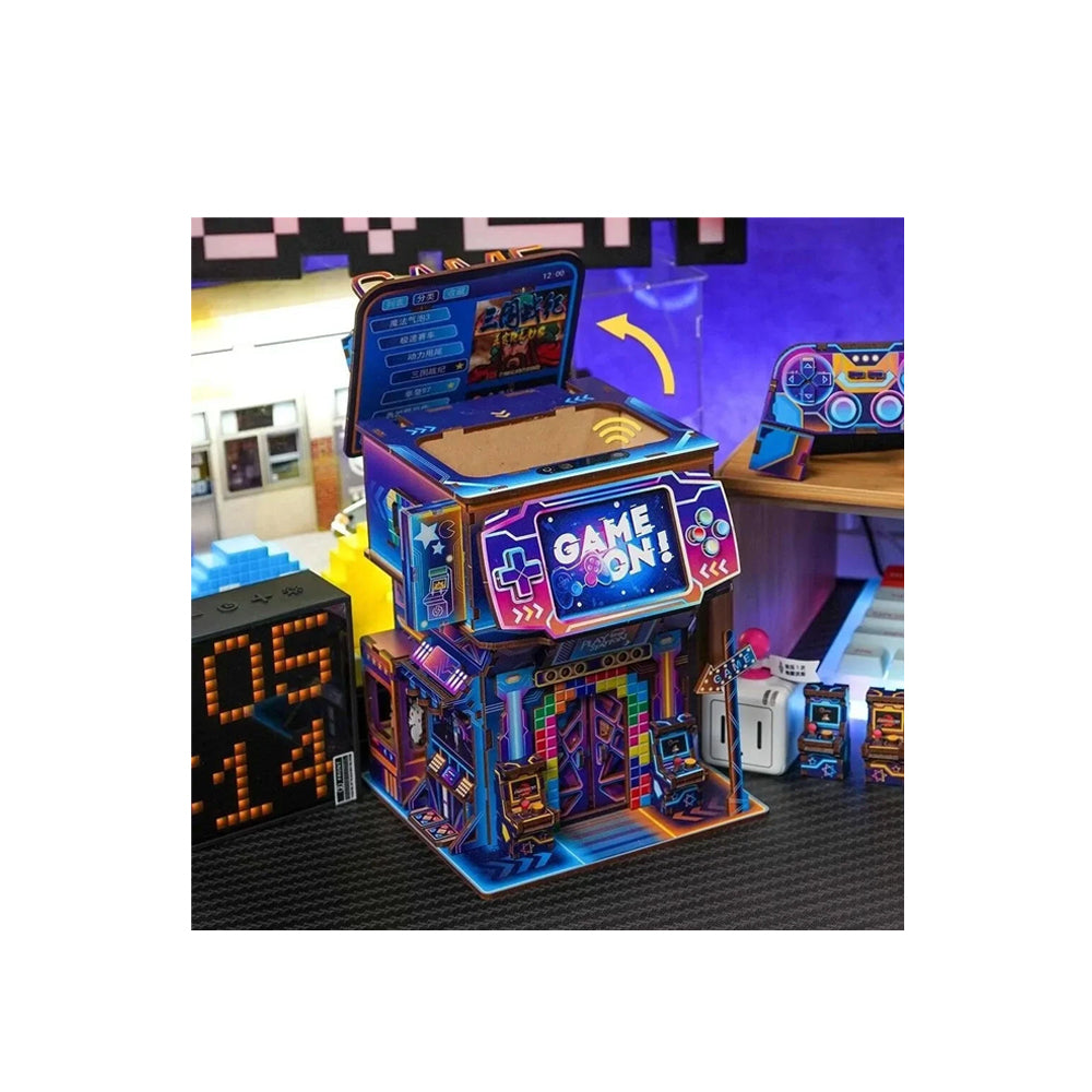 Tonecheer Cyber Game City Storage Box 3D Wooden Puzzles Model Kit
