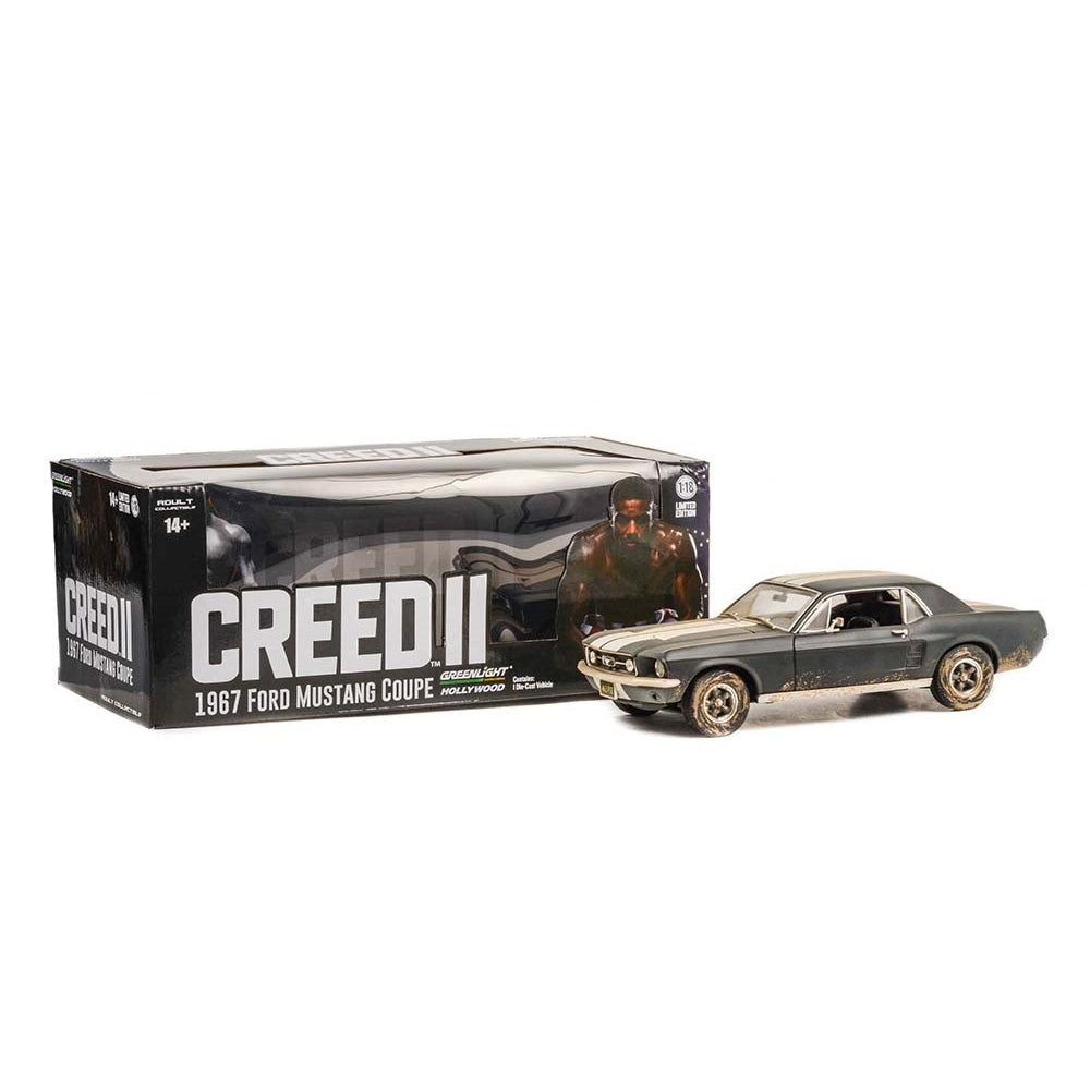 Greenlight 1:18 Creed II Weathered Adonis Creed's 1967 Ford Mustang Coupe Model