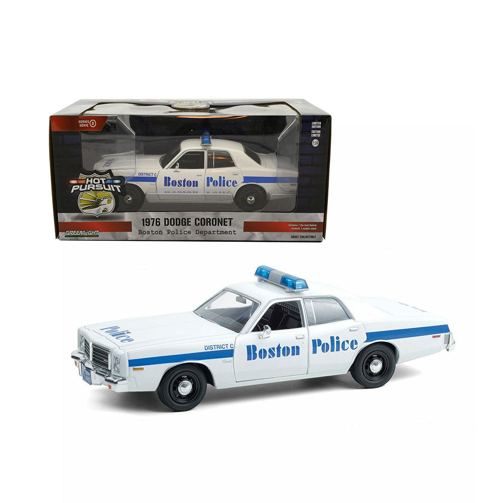 Greenlight 1:24 Dodge Coronet Boston Police Department 1976 Diecast Car Model