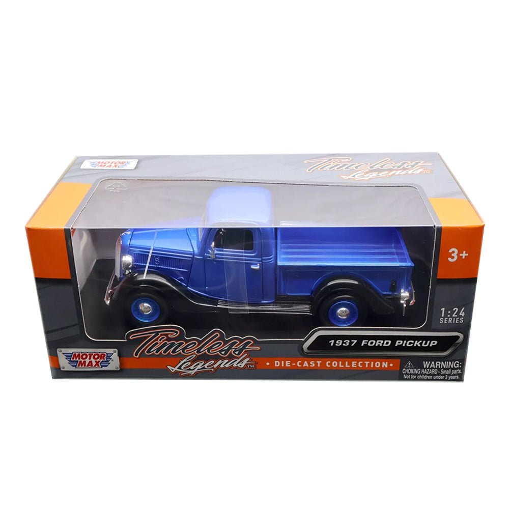 Motormax 1:24 Scale 1937 Ford Pickup American Classics Blue Diecast Model