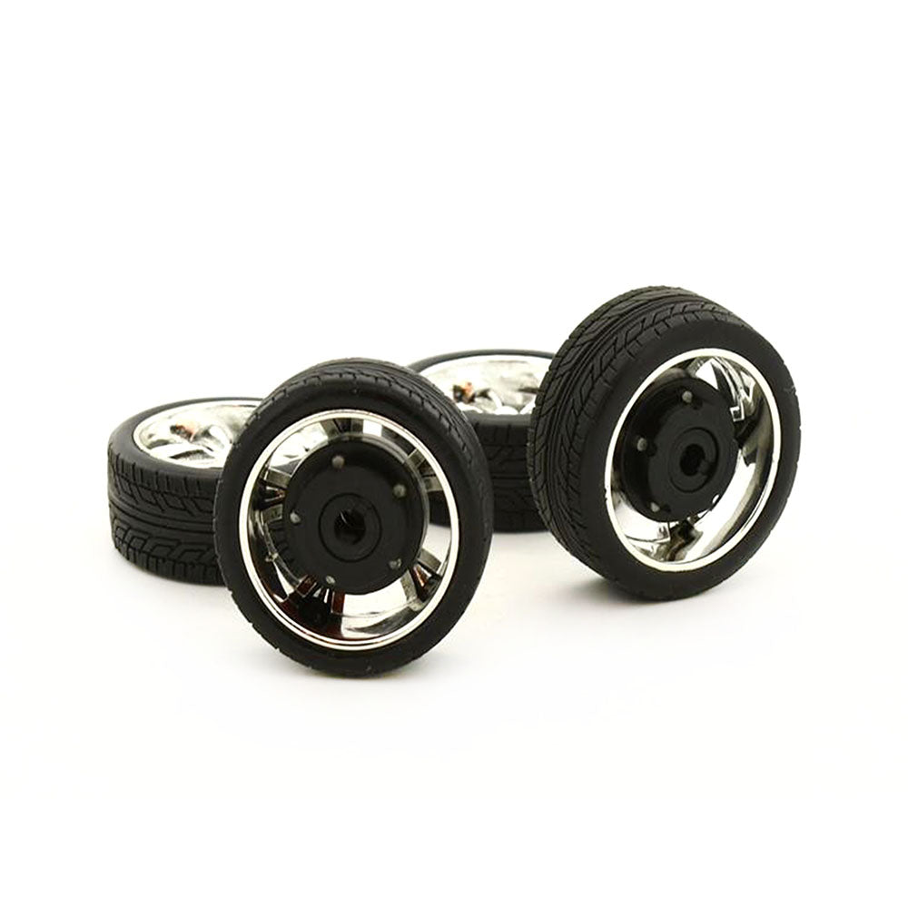 DDA 1:18 Street Fighter Torque Thrust Wheel & Tyre Set Black Silver 1801841W