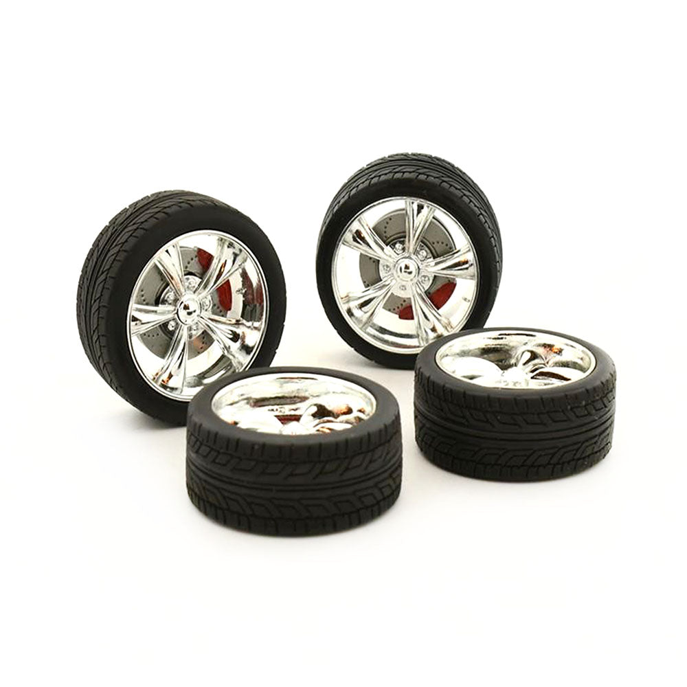 DDA 1:18 Street Fighter Torque Thrust Wheel & Tyre Set Black Silver 1801841W