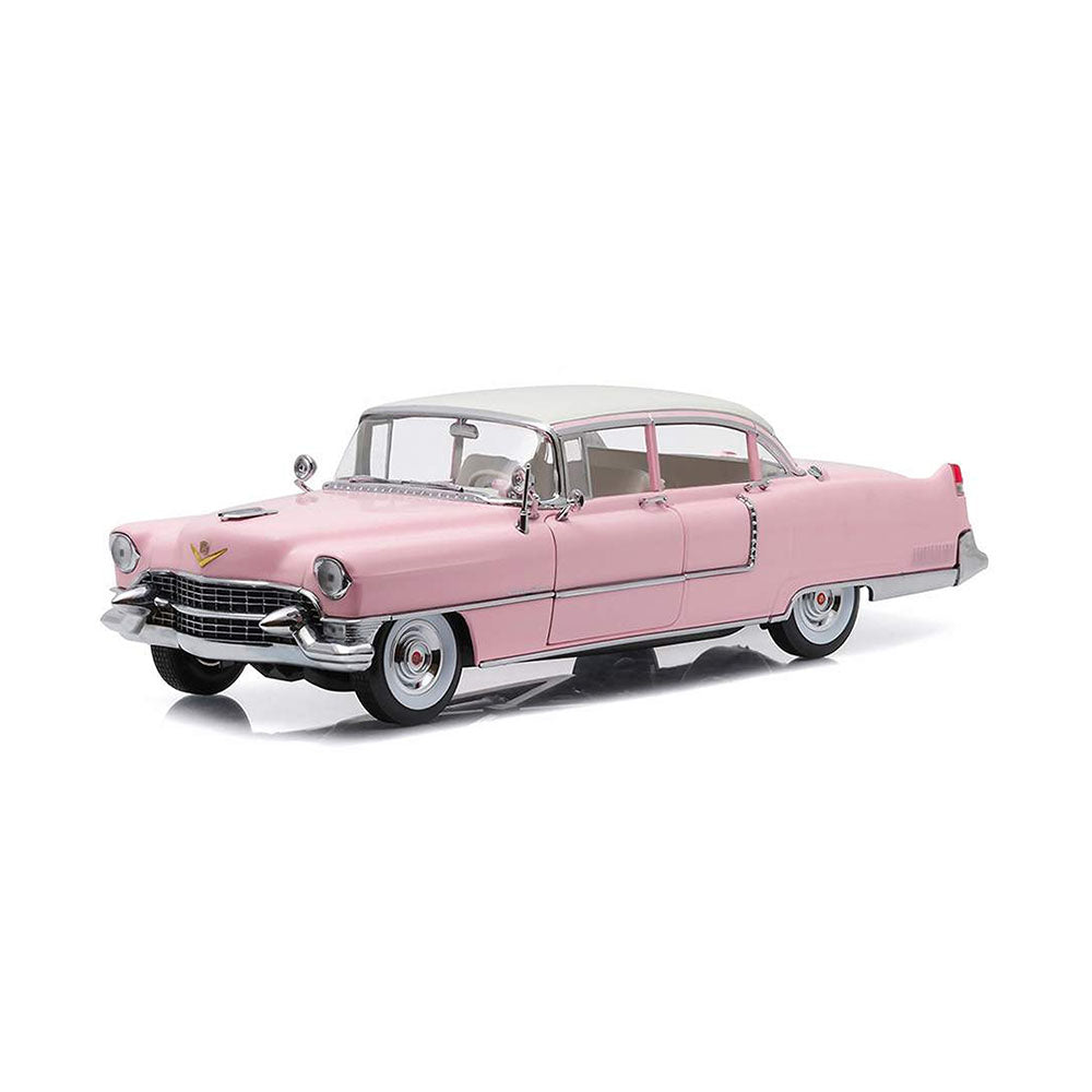 Greenlight 1:18 Scale 1955 Cadillac Fleetwood Series 60 Pink With White Roof Model Car