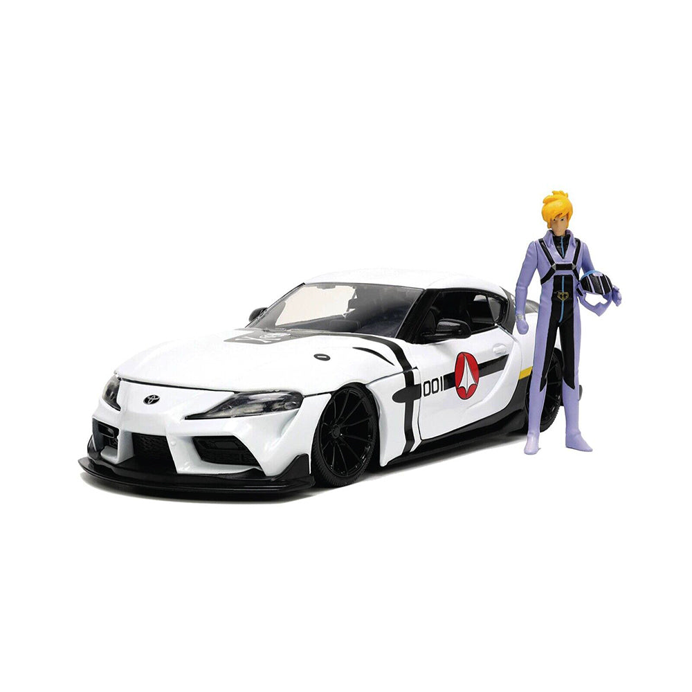 Jada Toys 1:24 Scale 2020 Toyota Supra Diecast Car & Roy Focker Figure Model Toy