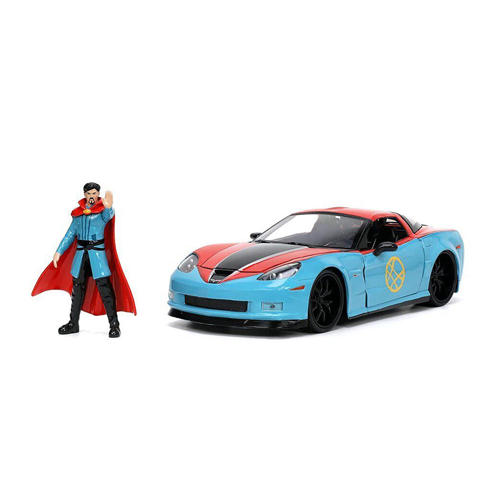 Jada 1:24 Scale Doctor Strange Figure With 2006 Chevy Corvette Z06 Diecast Model