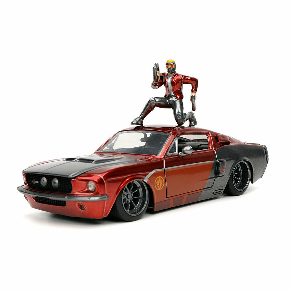 Jada Toys 1:24 Scale Star Lord Figure With 1967 Ford Mustang Shelby GT500 Diecast Car