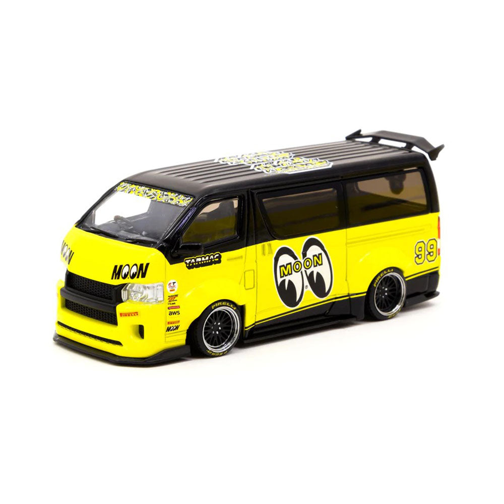 Tarmac 1:43 Scale Toyota Hiace Widebody Mooneyes Team Van #99 Diecast Toy Model