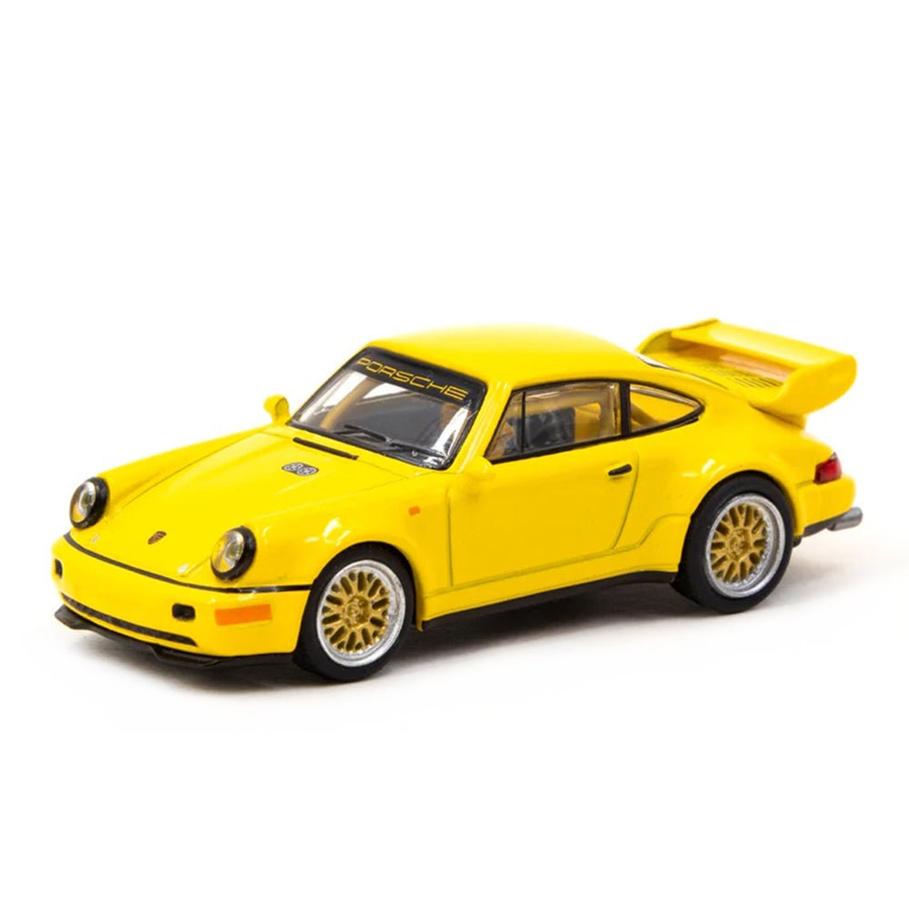 Tarmac Works 1:64 Scale Porsche 911 RSR 3.8 Yellow Diecast Car Toy Model