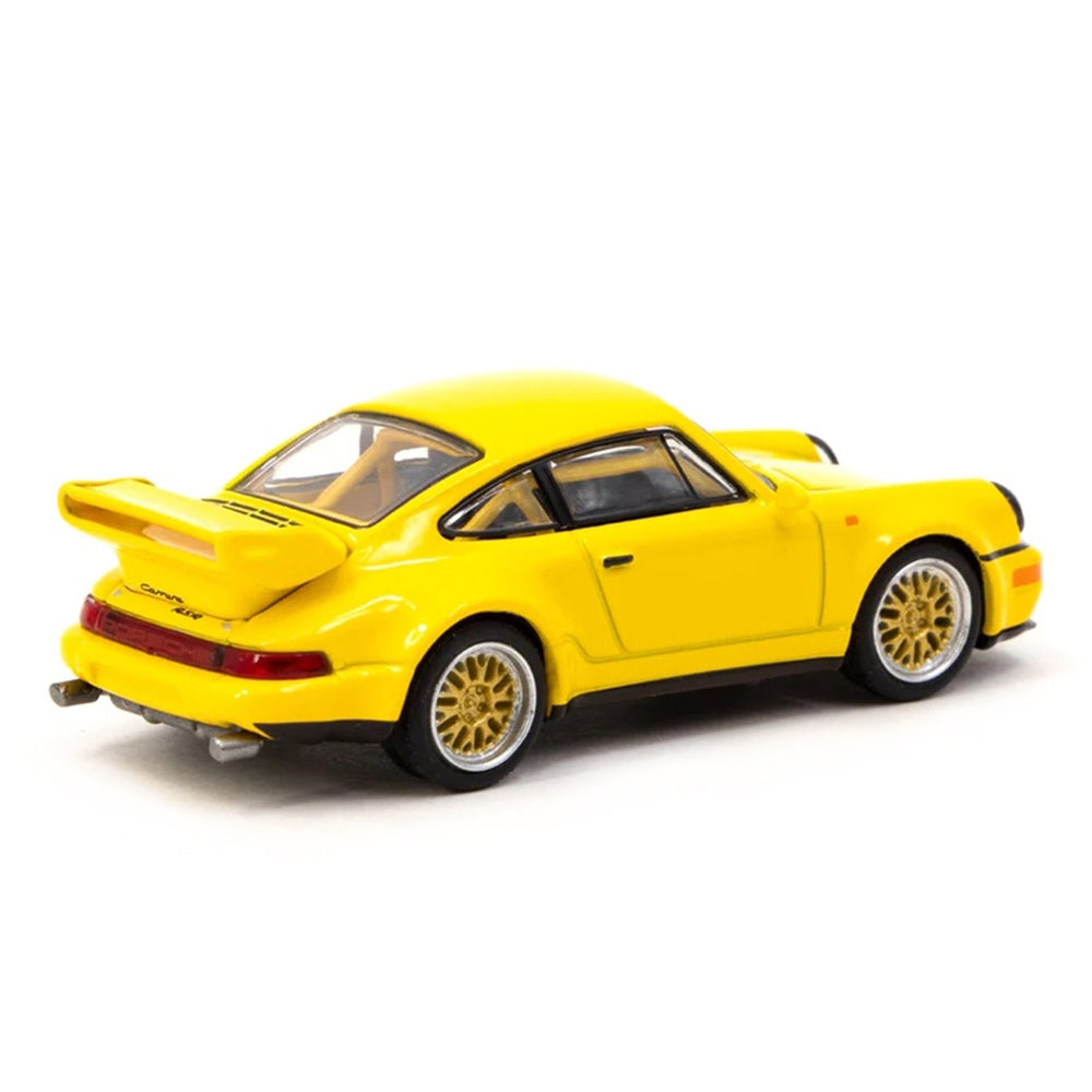 Tarmac Works 1:64 Scale Porsche 911 RSR 3.8 Yellow Diecast Car Toy Model