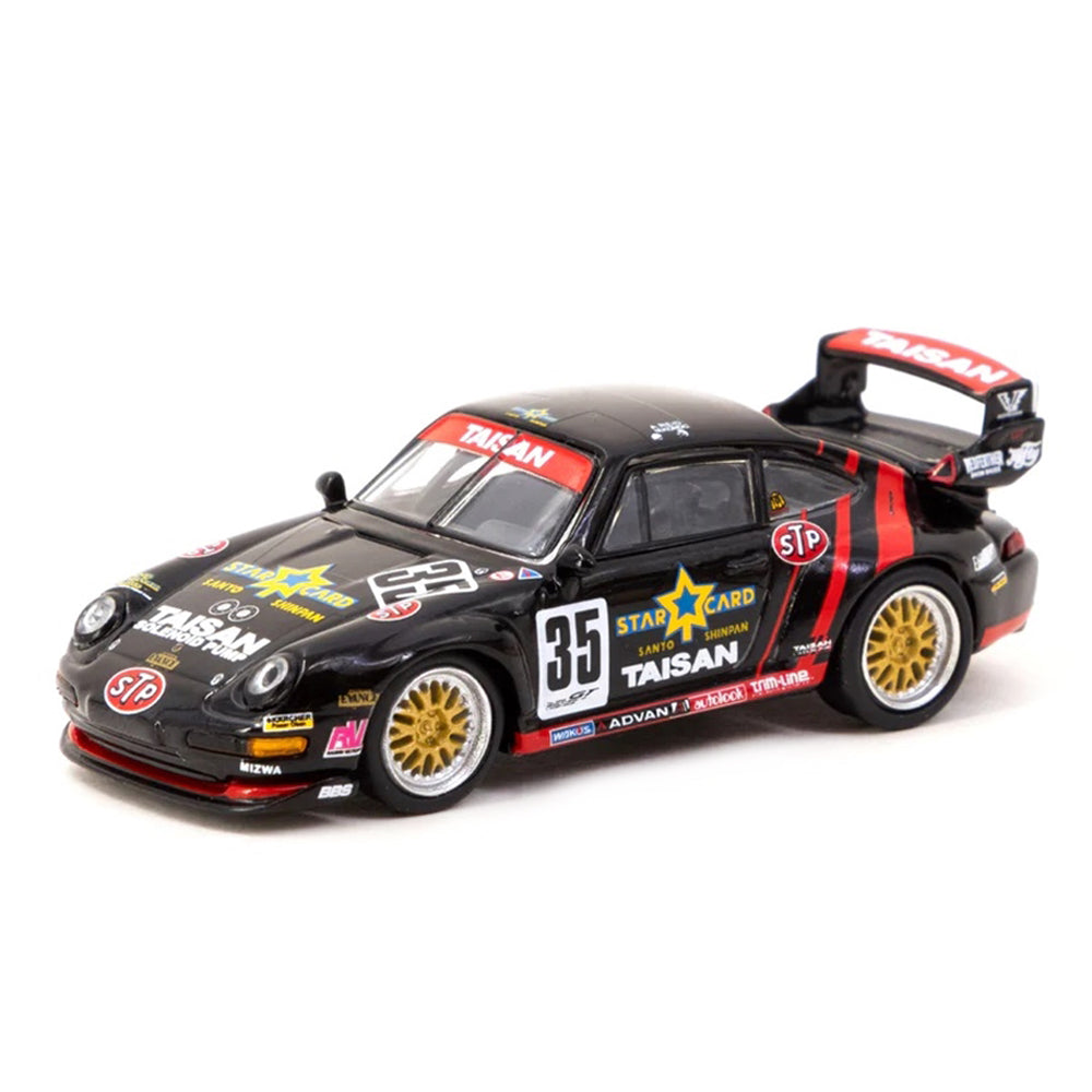 Tarmac Works 1:64 Scale Porsche 911 993 GT2 JGTC Taisan Starcard #35 Diecast Model
