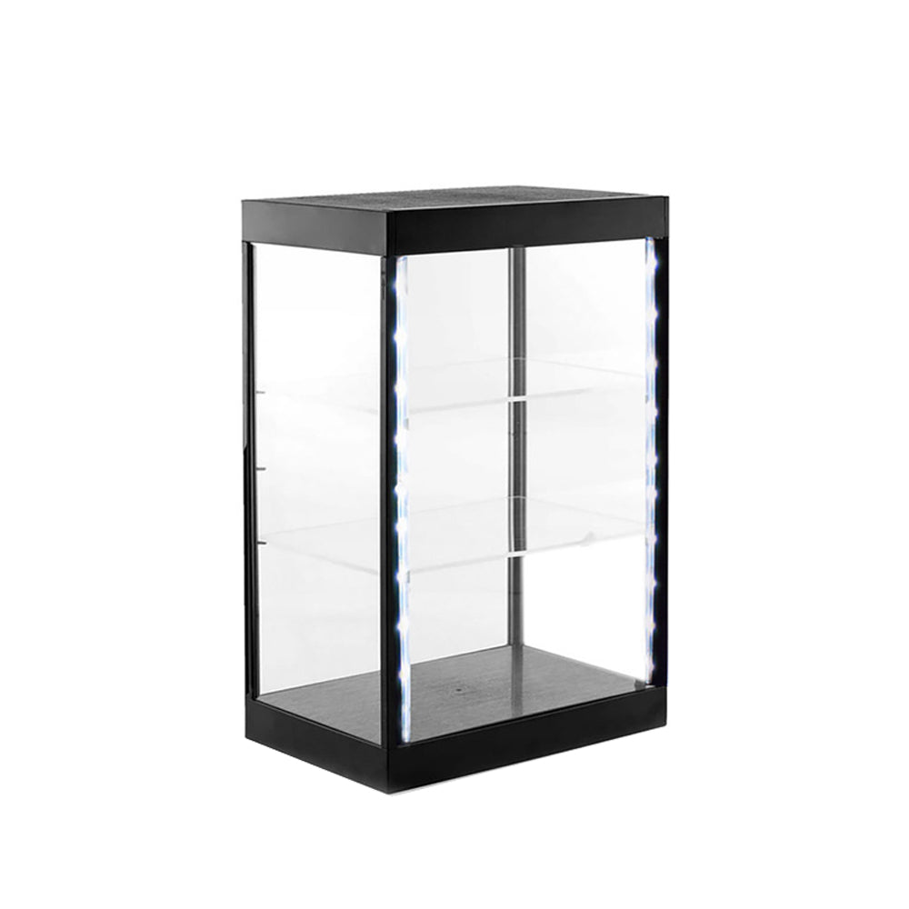 Kings Creation Large LED Display Case Black & 2 Adjustable Shelves For Car Model