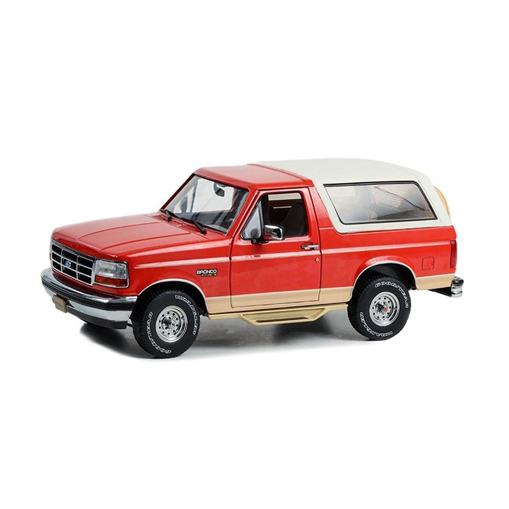 Greenlight 1:18 Scale 1994 Ford Bronco Eddie Bauer Edition Red White Diecast Model