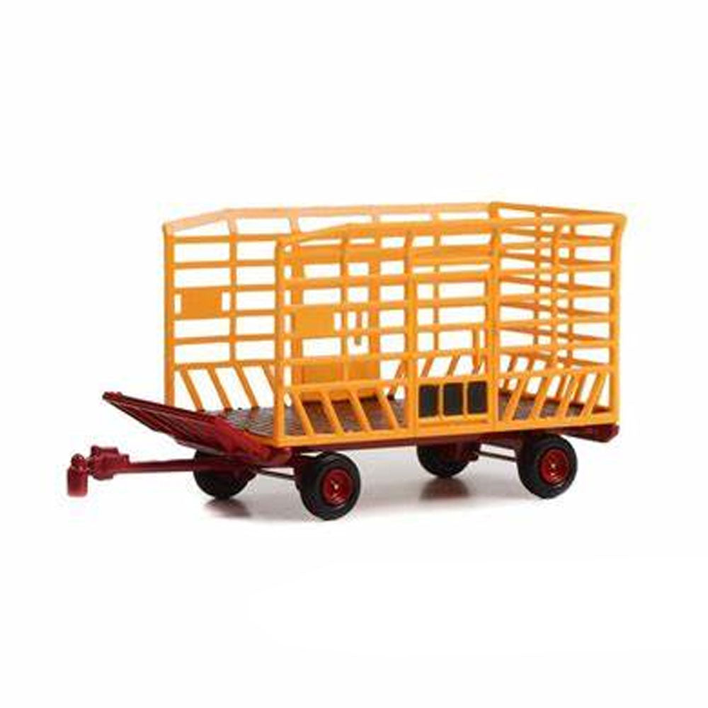 Greenlight 1:64 Scale Bale Throw Wagon Down On The Farm Series Yellow Red Model Toy