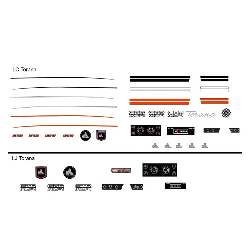 DDA 1:24 Scale Holden LC/LJ Torana Decal Kit Accessory Pack