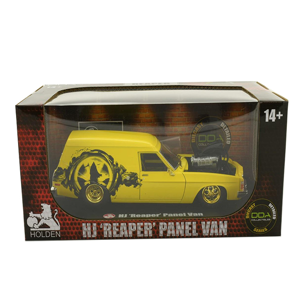 DDA 1:24 Scale Holden Lemon Ice Blown HJ Reaper Panel Van Golden Wheels Chase Model