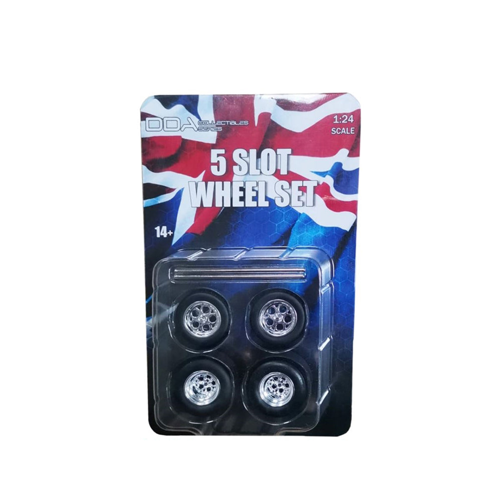 DDA 1:24 Scale 4 x 10 Slot Chrome Wheels W/Tyres & Axles For Holden HQ HJ Ford XW XY