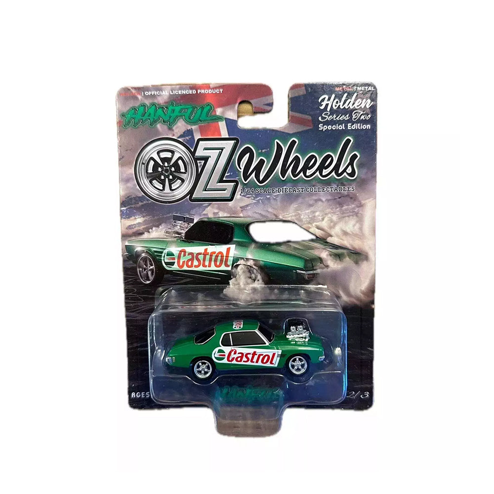 DDA 1:64 Scale Castrol Hanful Holden HQ Monaro Oz Wheels Green Diecast Model Car