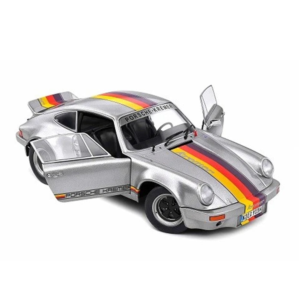 Solido 1:18 Scale 1973 Porsche 911 RSR Kremer Rally Silver Model Vehicle