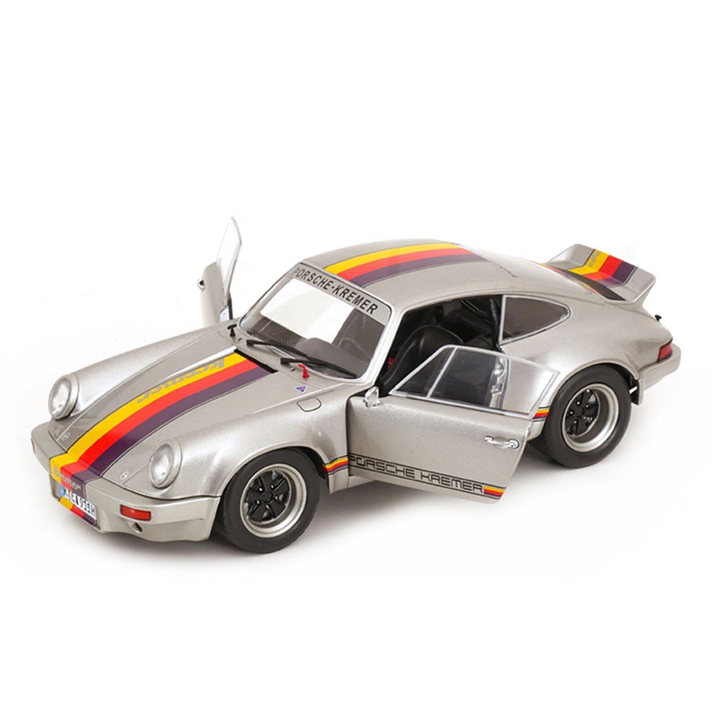Solido 1:18 Scale 1973 Porsche 911 RSR Kremer Rally Silver Model Vehicle