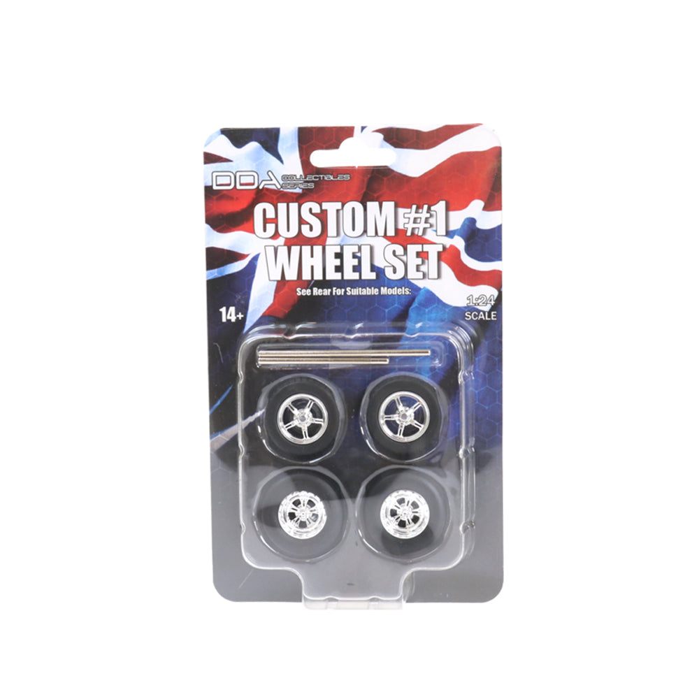 DDA 1:24 Scale 4pcs Custom #1 Wheels With Tyres & Axles Suits Ford XW & XY Model