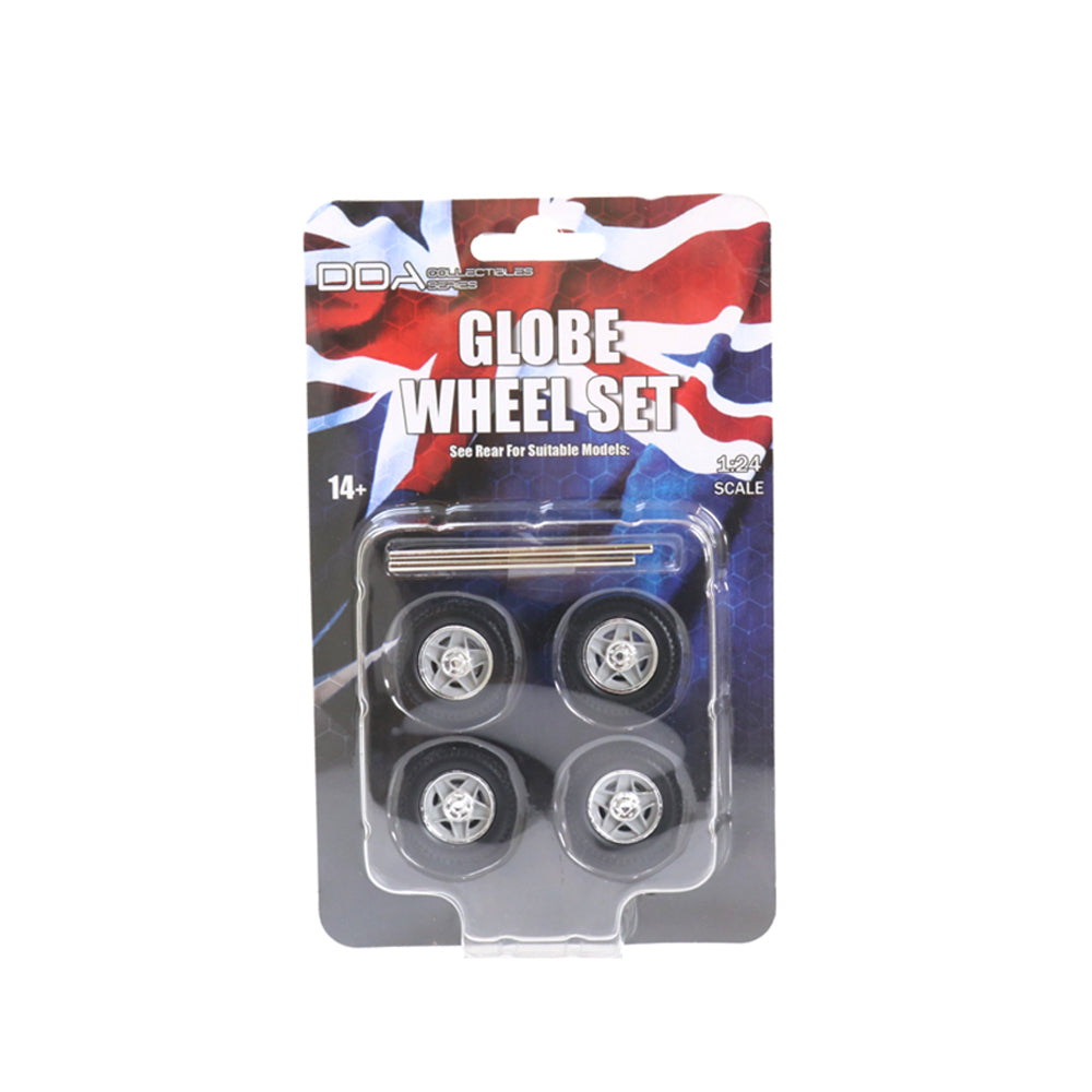 DDA 1:24 4pcs Globe Wheels With Tyres & Axles Suits Holden HQ & HJ Ford XW & XY