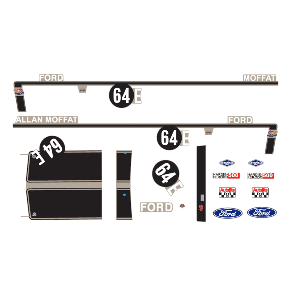 DDA 1:24 Scale #64E XW Ford Bathurst Decal Kit For Model Car