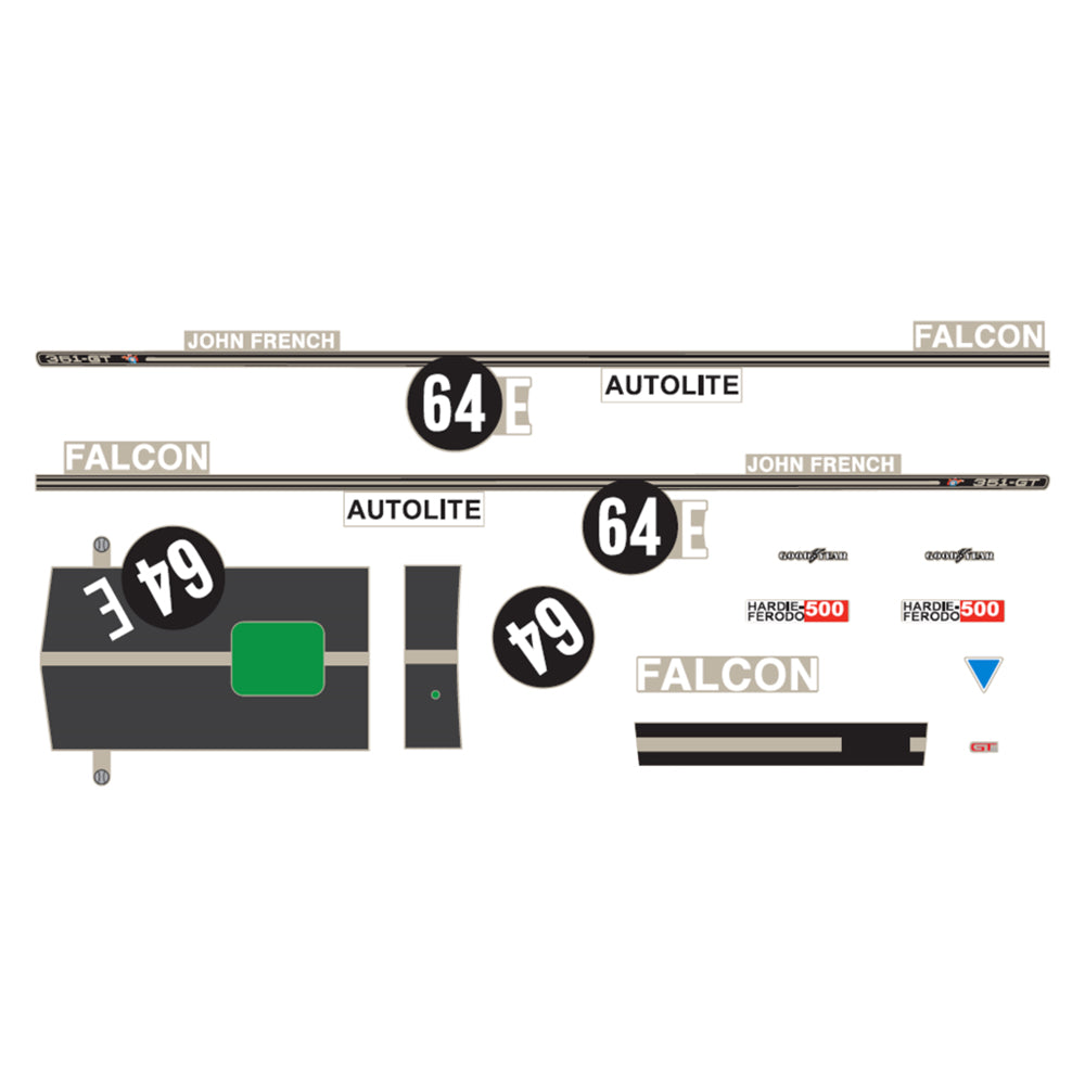 DDA 1:24 Scale #64E Ford XY Falcon Bathurst Decal Kit For Model Car