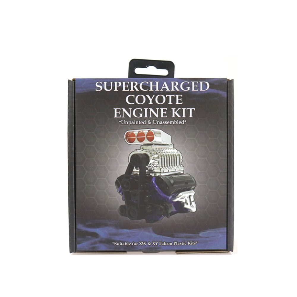 DDA 1:24 Scale Ford XW/XY Standard Bonnet Supercharged Coyote Engine Plastic Kit