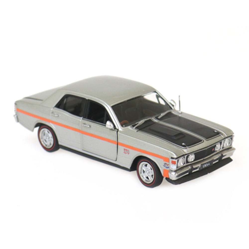 DDA 1:32 Scale Ford XW GTHO Silver Fox With Orange Stripes Diecast Car